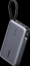 Зовнішній акумулятор UGREEN 145W 20000 mAh Power Bank with Built-in Cable PB551 Cірий (55992B)
