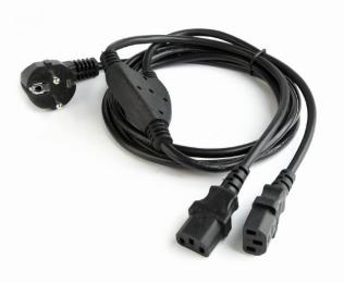 Кабель живлення Cablexpert CEE7/17-C13*2, черний, 2 м, Y-образний (PC-186-ML6)