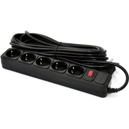 Мережевий фільтр Patron 10 m3*1mm2 (SP-10510) 5 розеток BLACK (EXT-PN-SP-10510)