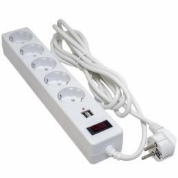 Мережевий фільтр Patron 3m + 2 USB 2.0, 2.1A, 5 роз. White (EXT-PN-SP-53-USB-W)