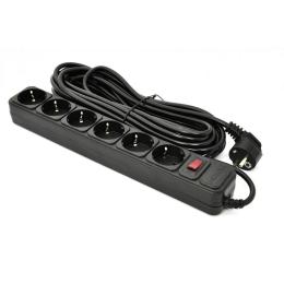 Мережевий фільтр Patron 10 m3*1mm2 (SP-10610) 6 розеток BLACK (EXT-PN-SP-10610)