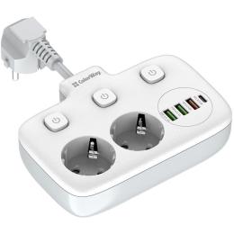 Мережевий фільтр ColorWay olorWay 2x220V/3xUSB-A/1xUSB-C (CW-CHE24PDW)
