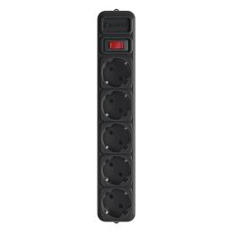 Мережевий фільтр Gembird Power Cube 5 розеток 1,8m Black (SPG5-G-6B)
