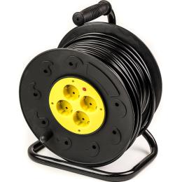 Мережевий фільтр PowerPlant JY-2002/50 4 розетки, 50 м, чорний/жовтий (PPRA10M500S4)