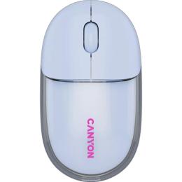 Миша Canyon OnClick 24 BT/ Wireless Transparent/Blue (CNS-CMSW24BL)