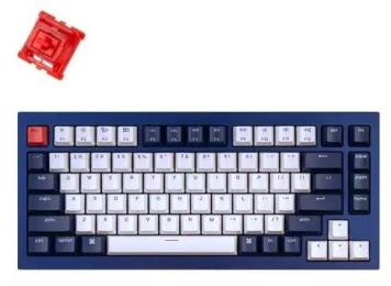 Клавіатура Keychron Q1 QMK HotSwappable Gateron Phantom Red RGB Knob Navy (Q1O1_KEYCHRON)