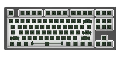 Клавіатура Dark Project KD87B LTD Aluminum Barebones Темно-сіра (KB-CST-872-702224)