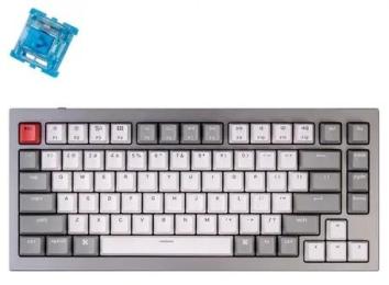 Клавіатура Keychron Q1 QMK HotSwappable Gateron Phantom Blue RGB Knob Space Grey (Q1N2_KEYCHRON)