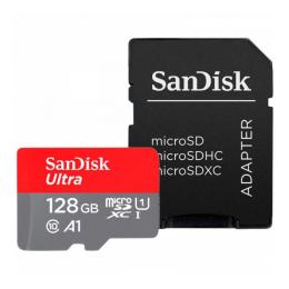 Карта пам'яті Sandisk microSDXC (UHS-1) Ultra 128Gb class 10 A1 (140Mb/s) (adapter) (SDSQUAB-128G-GN6MA)
