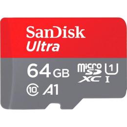 Карта пам'яті Sandisk microSDXC (UHS-1) Ultra 64Gb class 10 A1 (140Mb/s) (adapter) (SDSQUAB-064G-GN6MA)