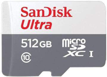 Карта пам'яті Sandisk Ultra microSDXC 512GB 100MB/s Class 10 UHS-I, EAN: 0619659196622 (SDSQUNR-512G-GN3MN)