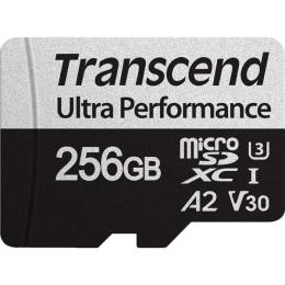 Карта пам'яті Transcend 256GB microSDXC C10 UHS-I U3 A2 R160/W125MB/s + SD (TS256GUSD340S)