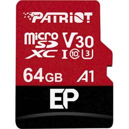 Карта пам'яті Patriot MicroSDXC 64GB UHS-I/U3 Class 10 EP A1 R100/W80MB/s + SD-adapter (PEF64GEP31MCX)