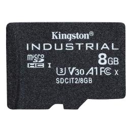 Карта пам'яті Kingston 8GB microSDHC Industrial C10 A1 pSLC Card Single Pack w/o Adapter SDCIT2/8GBSP (SDCIT2/8GBSP)