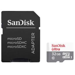 Карта пам'яті Sandisk 32GB microSDHC C10 UHS-I R100MB/s Ultra + SD (SDSQUNR-032G-GN3MA)