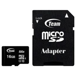Карта пам'яті Team MicroSDHC 16GB UHS-I Class 10 Black + SD-adapter (TUSDH16GCL10U03)