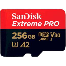Карта пам'яті Sandisk 256GB microSDXC C10 UHS-I U3 Extreme Pro V30 + SD (SDSQXCD-256G-GN6MA)