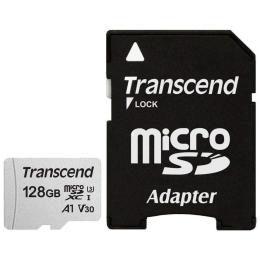 Карта пам'яті Transcend 128GB microSDXC UHS-I/U3 Class 10 300S A1 + SD-adapter (TS128GUSD300S-A)