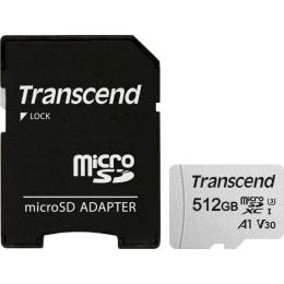 Карта пам'яті Transcend 512GB microSDXC 300S UHS-I U3 + ad (TS512GUSD300S-A)
