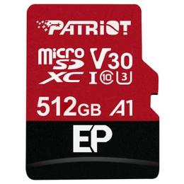 Карта пам'яті Patriot microSDXC (UHS-1 U3) EP Series 512Gb class 10 V30 (R-100MB/s, W-80MB/s) (adapter SD) (PEF512GEP31MCX)