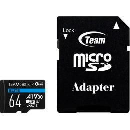 Карта пам'яті Team MicroSDXC 64GB UHS-I/U3 Class 10 Elite (TEAUSDX64GIV30A103)