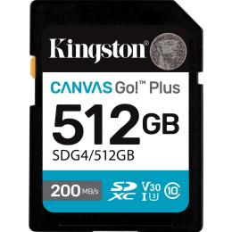 Карта пам'яті Kingston SDXC (UHS-1 U3) Canvas Go! Plus 512Gb class 10 A2 V30 (R200MB/s, W160MB/s) (SDG4/512GB)