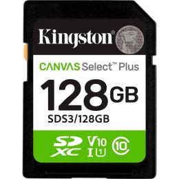 Карта пам'яті Kingston 128GB SDXC Canvas Select Plus Gen3 1 50MB/s C10 UHS-I U1 V10 SDS3/128GB (SDS3/128GB)
