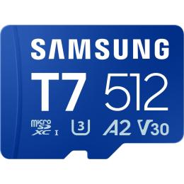 Карта пам'яті Samsung MICRO SDXC T7 512GB, U3, V30, A2 до 170 Мб/с (MB-MB512T/WW)