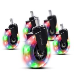 Крісельні коліщата Trust GXT 701 Гелеві 75мм комплект з 5 шт RGB Black