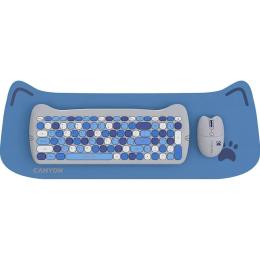 Комплект (Клавіатура та миша) Canyon HSET-W6 EN Kitty Edition AAA+АА Wireless Blue (CNS-HSETW6BL)