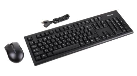 Бездротовий комплект (клавіатура + миша) A4Tech 3000N V-Track Wireless Black (3000N (GK-85+G3-200N))