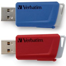 Флеш-накопичувач Verbatim USB флеш накопичувач 2x32GB Store 'n' Click Red/Blue USB 3.2 (49308)