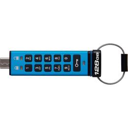 Флеш-накопичувач Kingston USB3.2 128GB IronKey Keypad 200 Type-C Blue (IKKP200C/128GB)