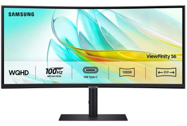 Монітор 34" Samsung ViewFinity S6 Curved (LS34C650UAIXUA) 3440x1440 (Ultra-Wide 2K) VA 100 Hz