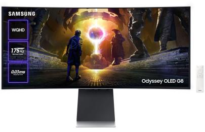 Монітор 34" Samsung Odyssey G8 Curved (LS34DG852SZXUA) 3440x1440 (Ultra-Wide 2K) OLED 175 Hz