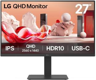 Монітор 27" LG 27BA65QB-B (27BA65QB-B) 2560x1440 (QHD, 2K) IPS 100 Hz