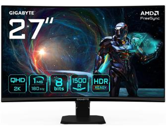 Монітор 27" GIGABYTE GS27QCA Curved (GS27QCA Gaming Monitor) 2560x1440 (QHD, 2K) VA 180 Hz
