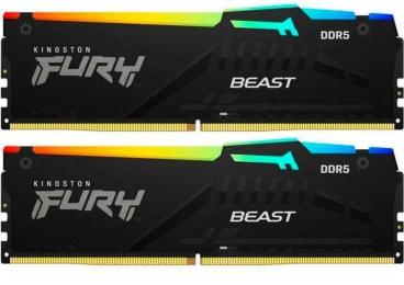 Модуль пам'яті Kingston Fury DDR5 16GB (2x8) 6000MHz Beast RGB EXPO/XMP (KF560C36BBEAK2-16)