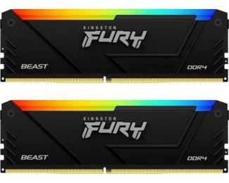 Модуль пам'яті Kingston Fury DDR4 16GB (2x8) 3600MHz Beast RGB (KF436C17BB2AK2/16)