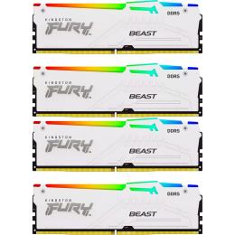 Модуль пам'яті Kingston Fury DDR5 128GB (4x32) Beast 5600MHz White RGB XMP (KF556C40BWAK4-128)