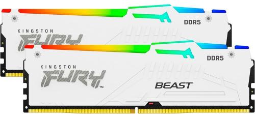 Модуль пам'яті Kingston Fury DDR5 64GB (2x32) 5200Mhz Beast White RGB DDR5-5200 (KF552C40BWAK2-64)