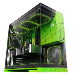 Корпус Geometric Future Model 5F Glass Black/Green (GEO-M5F-BNV)