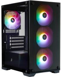 Корпус 1stPlayer X2-M-BK-4F7 Black без БП (X2-M-BK-4F7)