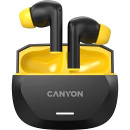 Навушники Canyon TWS HEXAGON 7 TWS ANC+ENC Wireless Charge Black Yellow (CNS-TWS7BY)