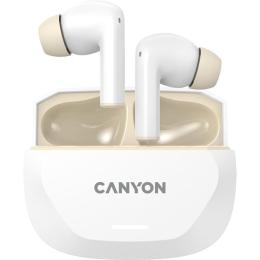 Навушники Canyon TWS HEXAGON 7 TWS ANC+ENC Wireless Charge White Beige (CNS-TWS7WB)