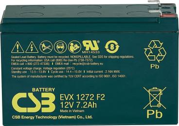 Акумуляторна батарея для ДБЖ CSB AGM VRLA 12 V / 7.2 А*ч (EVX1272F2)