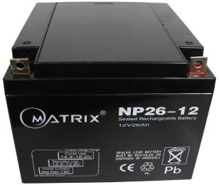 Акумуляторна батарея для ДБЖ Matrix AGM VRLA 12 V / 26 А*ч (NP26-12)