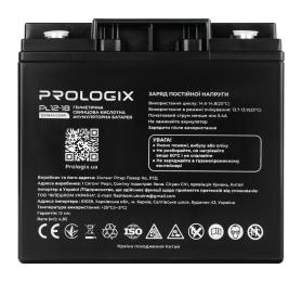 Акумуляторна батарея для ДБЖ ProLogix AGM 12 V / 18 А*ч (PL12-18)