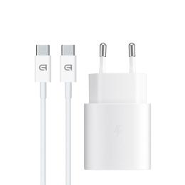 Зарядний пристрій ArmorStandart AR-TA800W USB-C 25W White + кабель USB-C to USB-C (ARM63804)