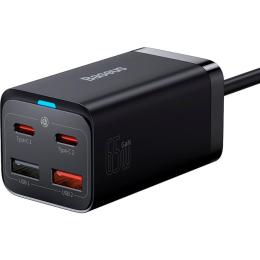 Зарядний пристрій Baseus GaN3 Pro Desktop Fast Charger 2C+2U 65W (Cable Type-C to Type-C 100W(20V/5A) 1m) Black (CCGP040101)